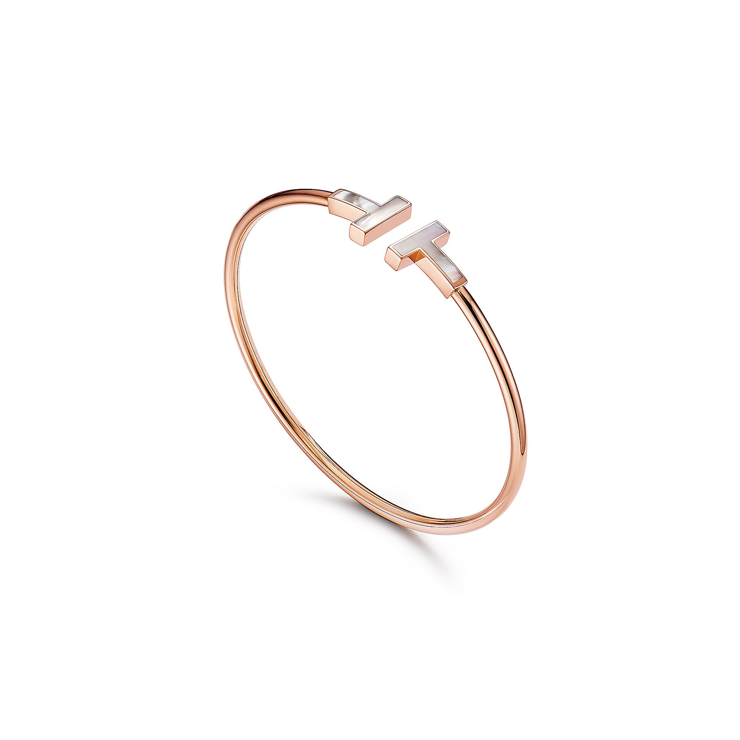 TIFFANY T WIRE BRACELET IN ROSE GOLD WITH MOTHER-OF-PEARL 63958336